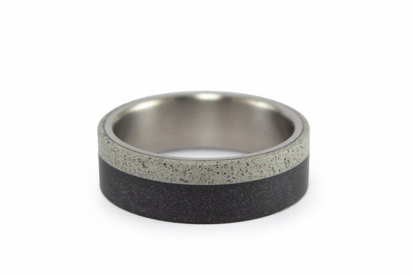Titanium, Concrete and Graphite wedding bands. (00433_6N7N)