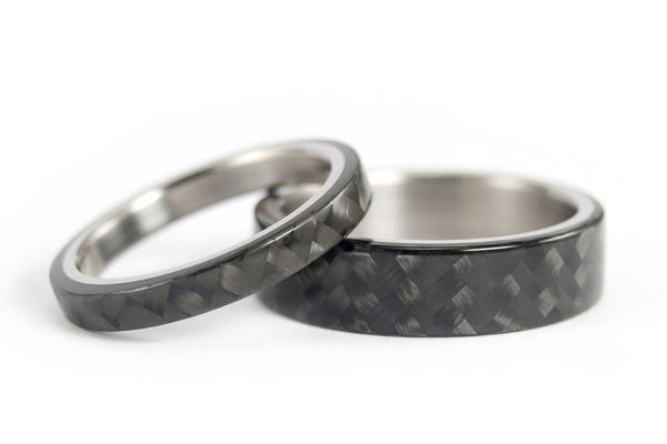 Titanium and carbon fiber wedding bands (00312_3N6N)