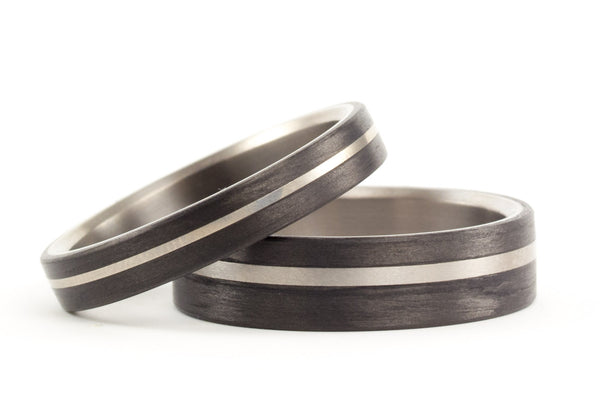 Titanium and carbon fiber wedding bands (00318_4N7N)