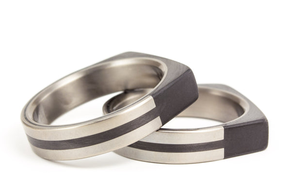 Titanium and carbon fiber wedding bands (00321_5N7N)