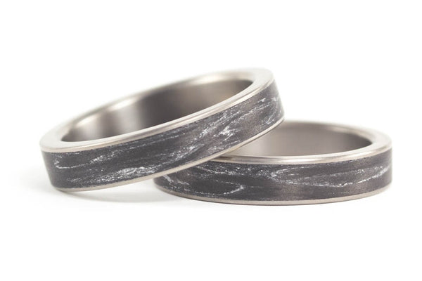 Titanium and marbing carbon fiber wedding bands (00338_4N4N)