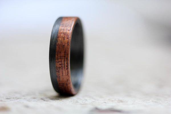 Carbon fiber and caoba bentwood ring (00405_7N)