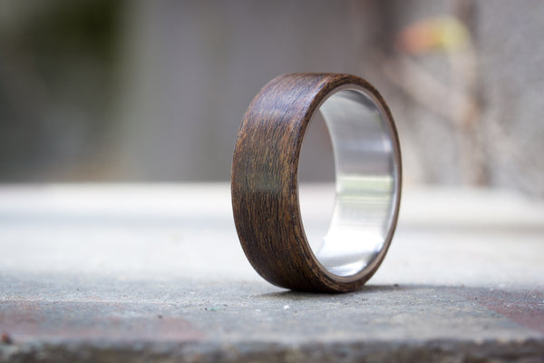 Titanium and cocobolo bentwood ring (00515_7N)