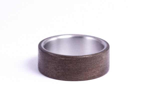 Titanium and incense bentwood ring (00523_8N)