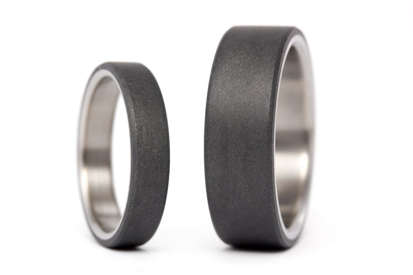 Titanium and graphite wedding bands (01300_4N7N)