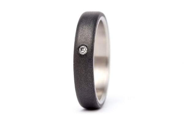 Titanium and graphite ring with Swarovski (01300_4S1)