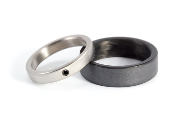 Titanium and graphite wedding bands with Swarovski (00002_4S13_01100_7N)