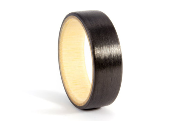Carbon fiber and bamboo inside ring (03001_7N)