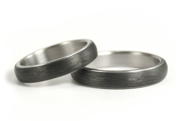 Titanium and carbon fiber wedding bands (00305_4N4N)