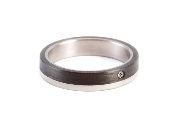Titanium and a carbon fiber ring with Swarovski (00309_4S1)