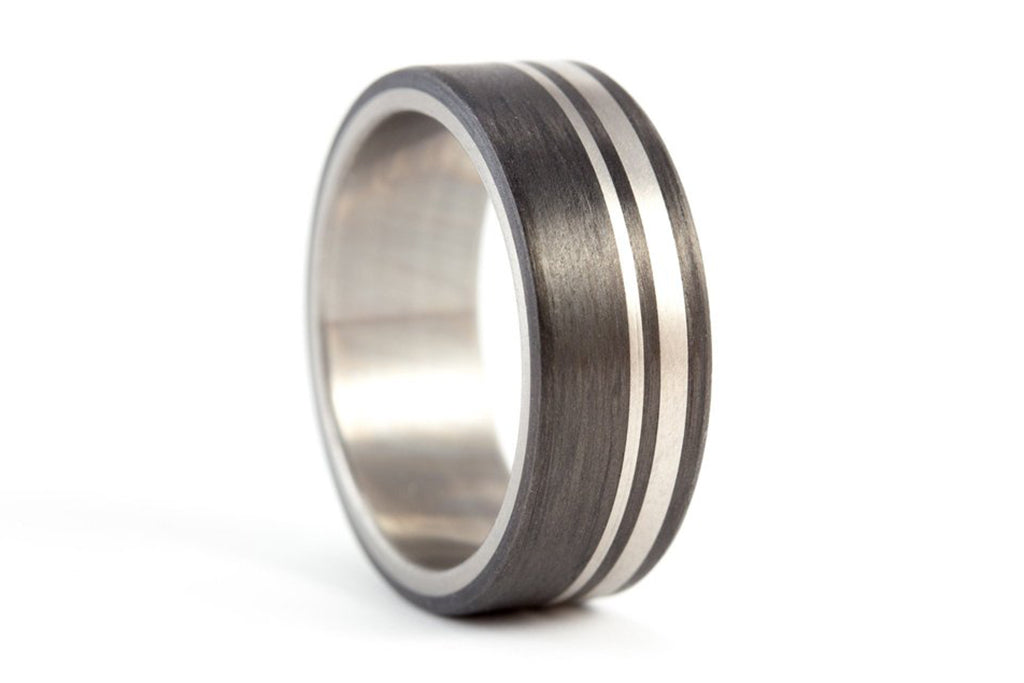 Titanium and carbon fiber ring (00314_7N)