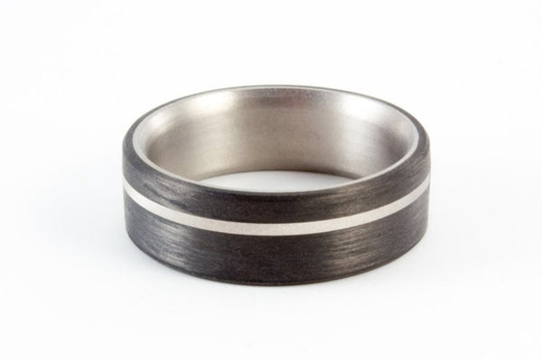 Titanium and carbon fiber ring (00318_7N)