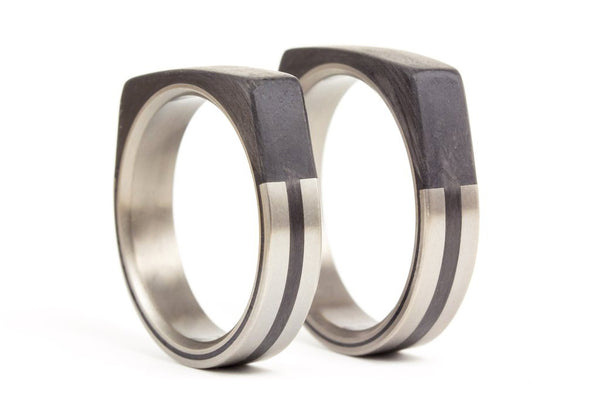 Titanium and carbon fiber wedding bands (00321_5N7N)