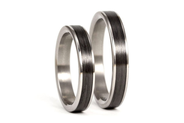 Titanium and carbon fiber wedding bands (00333_4N4N)