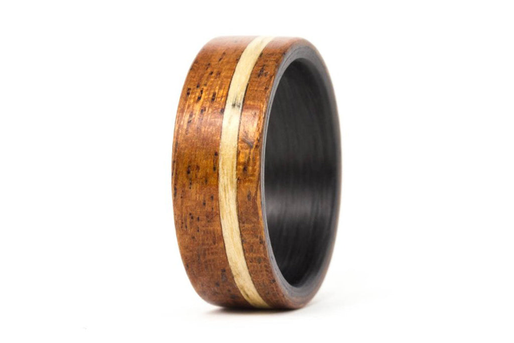 Carbon fiber and bentwood ring (00417_8N)