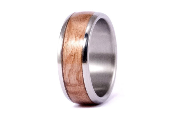 Titanium and walnut bentwood ring (00527_8N)