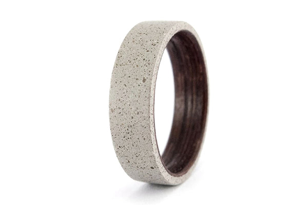 Concrete and wenge bentwood ring (00907_7N )