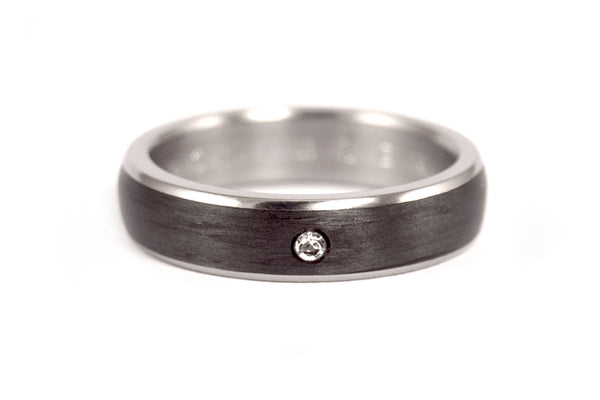 Titanium and carbon fiber ring with Swarovski (00344_4S1)