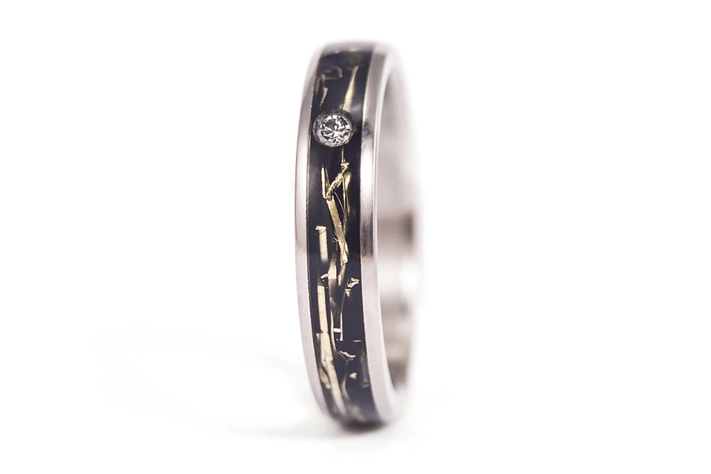 Titanium and brass ring with Swarovski (05000_4S1)