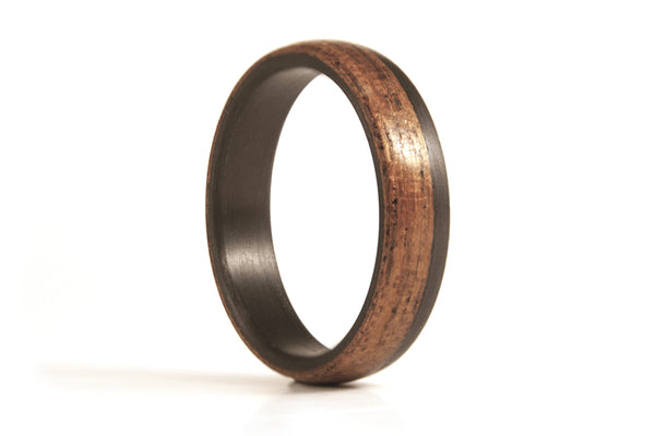 Carbon fiber and wenge bentwood ring (00420_6N)