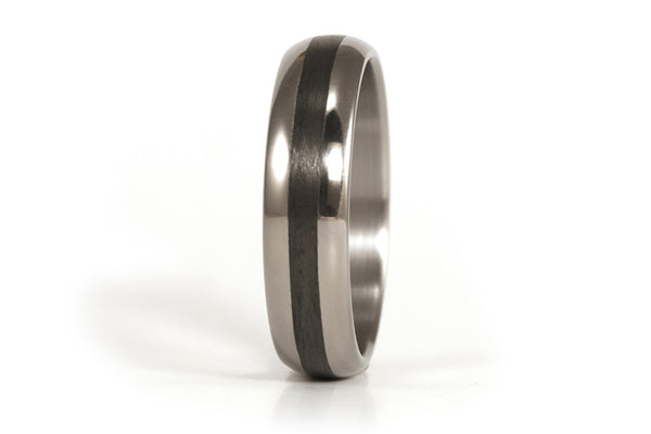 Titanium and carbon fiber wedding bands with Swarovski crystal (00345_4S1_4N)