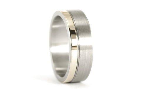 18ct white gold and titanium ring (00557_7N)