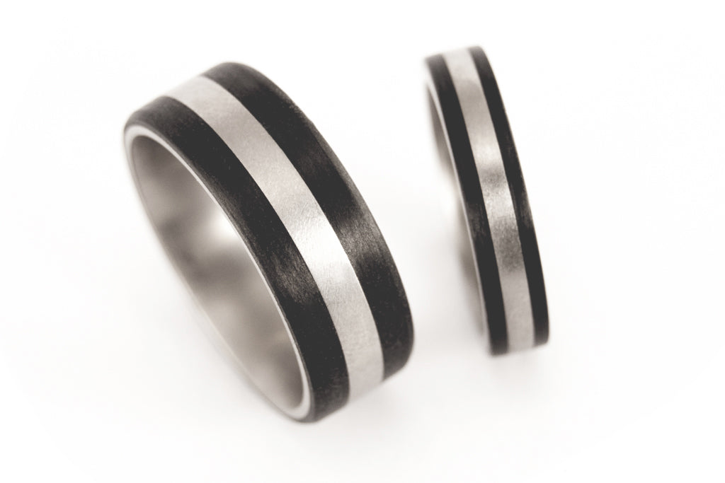 Titanium and carbon fiber wedding bands (00326_4N7N)