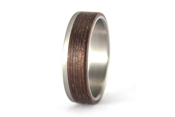 Titanium and bentwood ring (00508_5N)