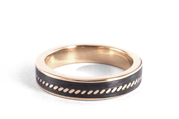 18ct rose gold with carbon fiber ring (04711_5N)