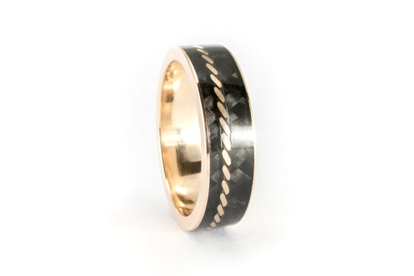 Carbon fiber and 18ct gold ring (44707_6N)