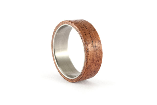 Titanium and bentwood ring (00505_7N)