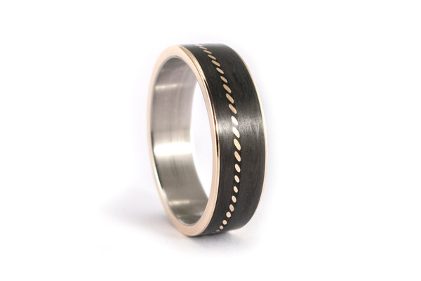 Carbon fiber and 18ct gold ring (44704_6N)