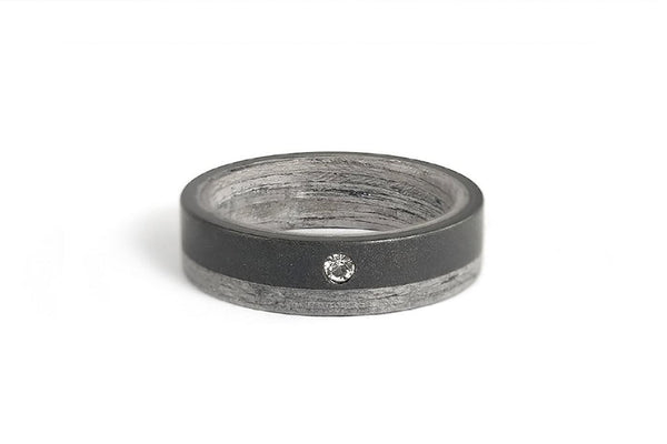 Graphite and bentwood wedding bands with Swarovski (03500_6S7N)