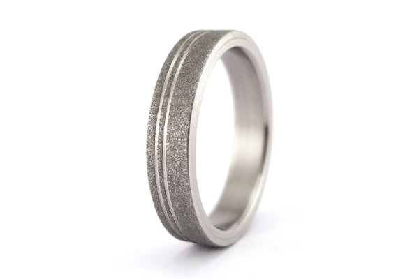 Sandblasted titanium wedding bands (00013_4N7N)