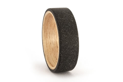 Black concrete and bentwood ring (00905_7N )