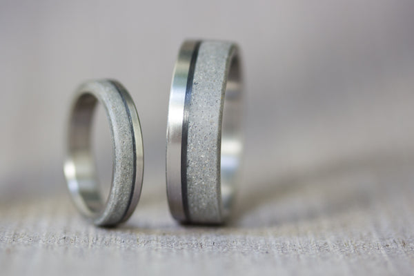 Titanium, concrete and carbon fiber wedding bands (00801_4N7N)